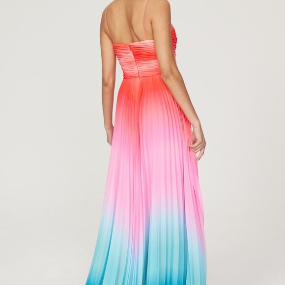 AMUR Pink and Blue Ombre Emmett Pleated Gown - Picture 8 of 8